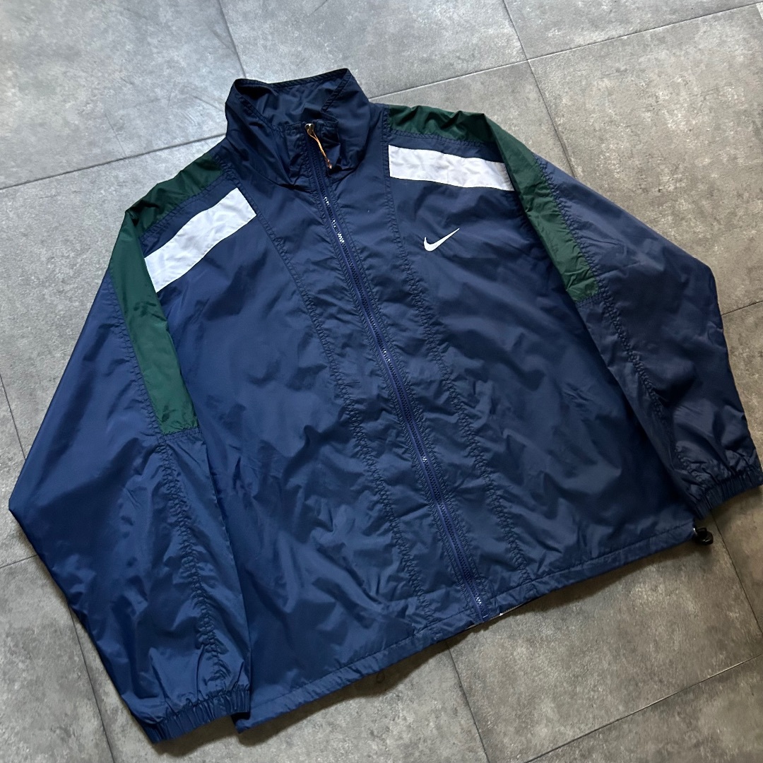 NIKE - 90s NIKE ナイキ ナイロンジャケット 白タグ ネイビー L NIKE - 90s NIKE ナイキ ナイロンジャケット 白タグ ネイビー L