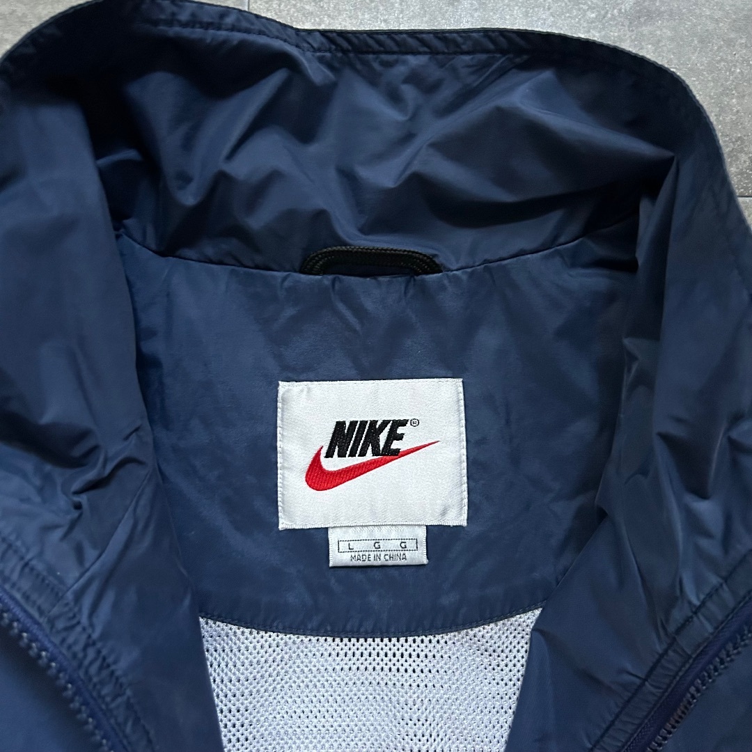 NIKE - 90s NIKE ナイキ ナイロンジャケット 白タグ ネイビー L NIKE - 90s NIKE ナイキ ナイロンジャケット 白タグ ネイビー L