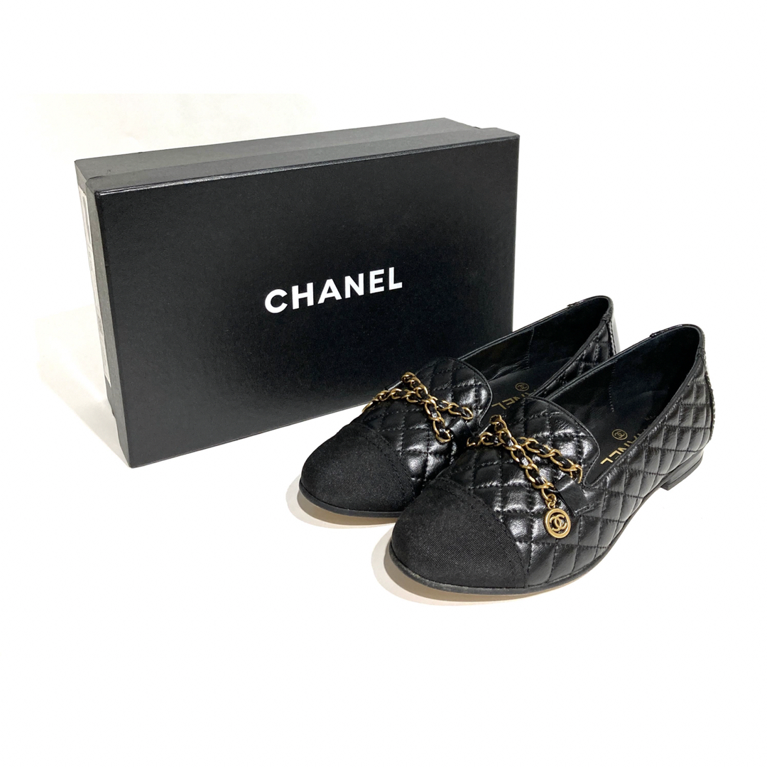 ローファー/革靴★CHANEL マトラッセ パンプス ローファー 37レザー チェーン