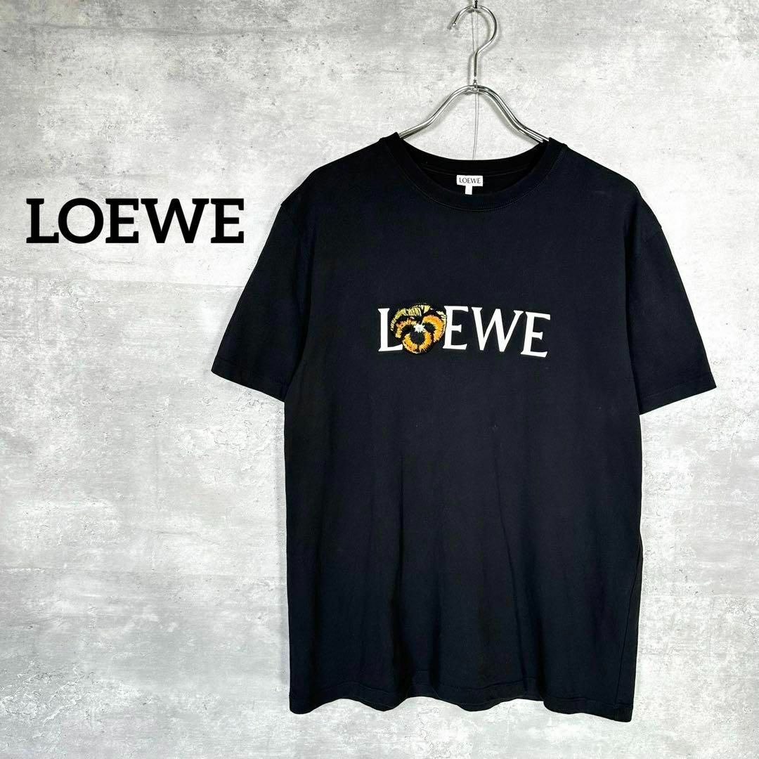 『LOEWE』 ロエベ (M) 21ss パンジー 刺繍アナグラム ロゴTシャツ素材綿エラスタンポリエステル