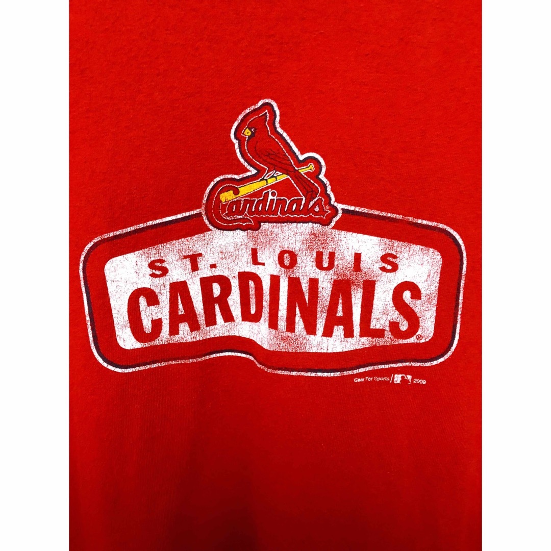 MLB　セントルイス・カージナルス　長袖Ｔシャツ　L　赤　US古着 メンズのトップス(Tシャツ/カットソー(七分/長袖))の商品写真