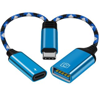 USB Cカメラアダプタ 2 in 1 タイプC USB 3.0 変換 アダプタ(映像用ケーブル)