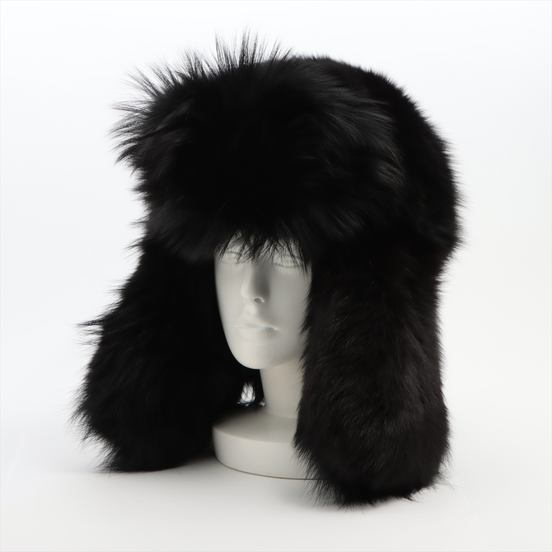 SAINT LAURENT - サンローランパリ  フォックス×シルク M ブラック レディース その他帽