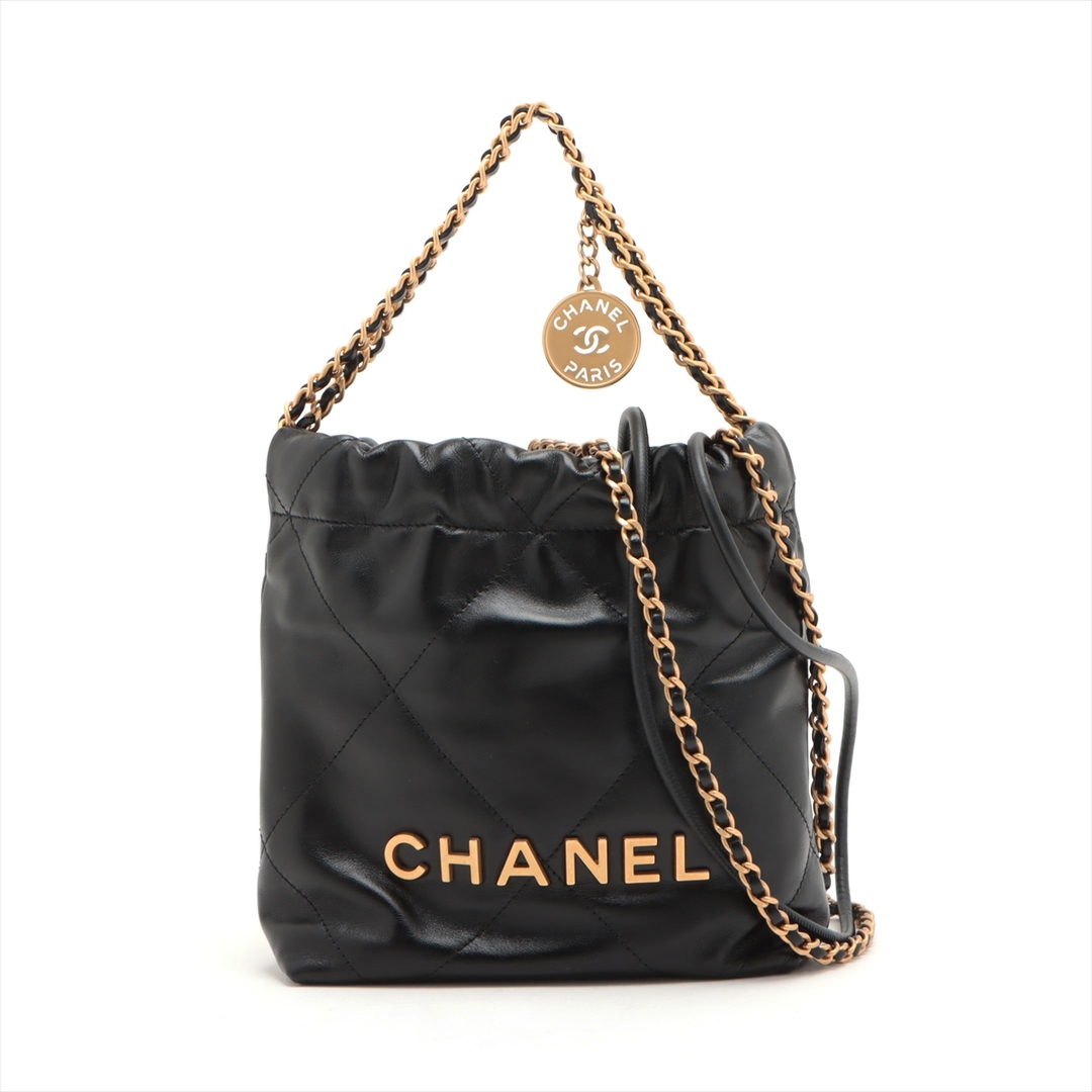 CHANEL(シャネル)のシャネル  シャイニーカーフスキン  ブラック レディース ショルダーバッ レディースのバッグ(ショルダーバッグ)の商品写真