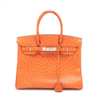 エルメス(Hermes)のエルメス バーキン30 オーストリッチ  オレンジ レディース ハンドバッ(ハンドバッグ)