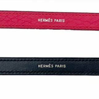 エルメス(Hermes)のHERMES エルメス セリエ ブレスレット ブラック ピンク レザー □I刻(2005年) 付け替え ジュエリー アクセサリー(ブレスレット/バングル)