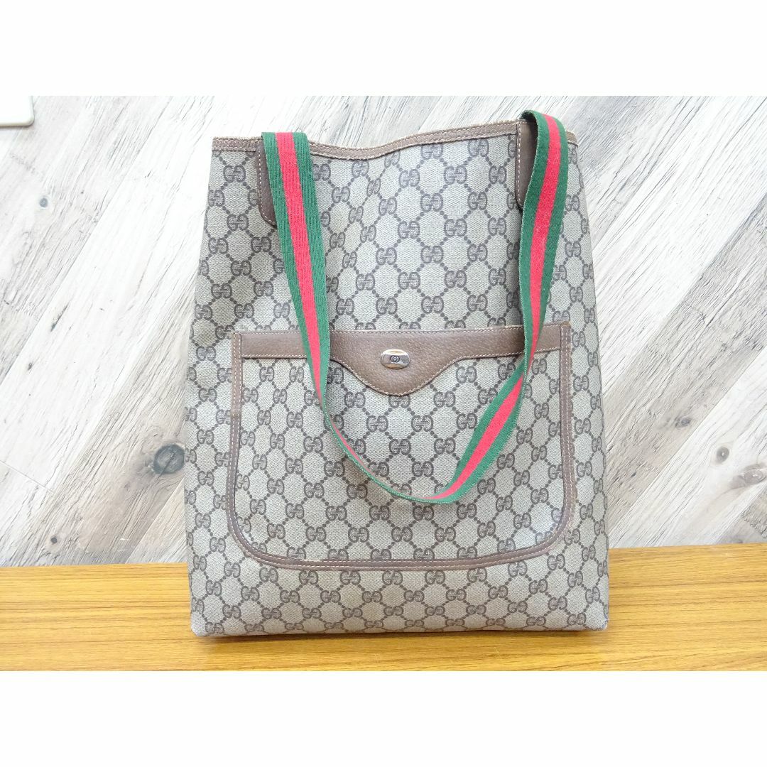 GUCCI - M広023 / GUCCI オールドグッチ GG柄 トートバッグ PVC レザー