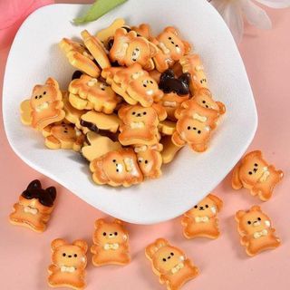 30個　デコパーツ　動物　アニマルクッキー　フェイス食品　うさぎ　犬猫クマ(各種パーツ)