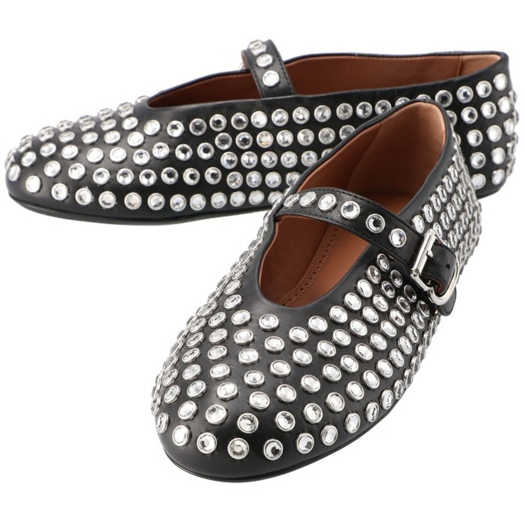 ALAIA ★ ラインストーン付きラムスキンバレリーナ Azzedine Alaïa - アライア ALAIA バレリーナ ラインストーン