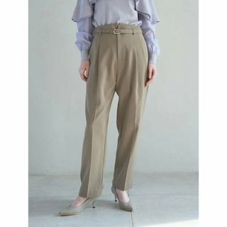 イェッカヴェッカ(YECCA VECCA)の【ダークベージュ】ベルテッドテーパードパンツ/24SS(その他)