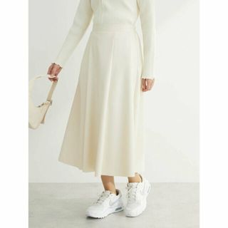 グリーンパークス(green parks)の【アイボリー】レザーライクキリカエAラインスカート 24SS/ウエストゴム(ロングスカート)