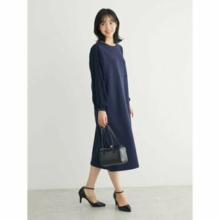 グリーンパークス(green parks)の【ダークネイビー】マジョリカ袖ドッキングワンピース 24SS/レディース/ロング丈/長袖(ロングワンピース/マキシワンピース)