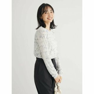 グリーンパークス(green parks)の【グレー】クルーネックアソート柄シアープルオーバー 24SS/長袖/インナー(その他)