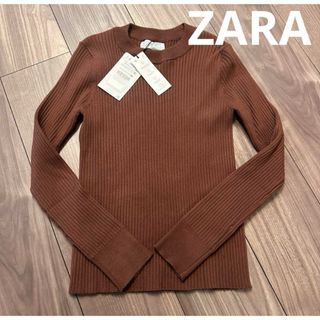 ザラ(ZARA)の新品　キッズ　ZARA ザラ　ニット　長袖　カットソー　薄手セーター(ニット/セーター)