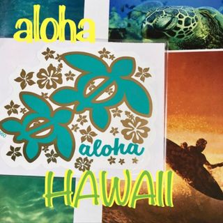 ロキシー(Roxy)のHawaii 限定激レア型抜きキラキラaloha タートルデザインステッカー(その他)