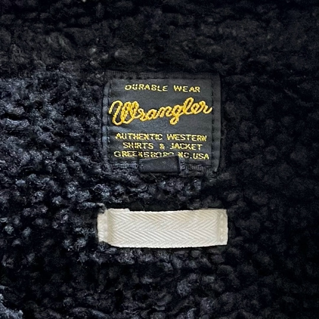 Wrangler(ラングラー)のWrangler(USA)ビンテージ裏ボアブラックデニムジャケット メンズのジャケット/アウター(Gジャン/デニムジャケット)の商品写真