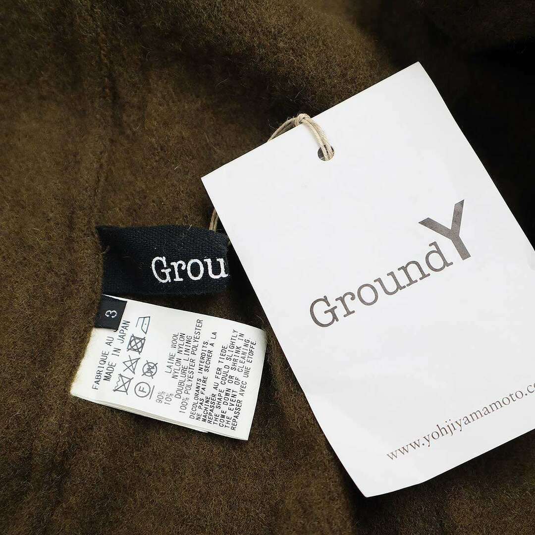 Yohji Yamamoto(ヨウジヤマモト)のGround Y グラウンド ワイ 22AW 縮絨ウールサージショールコート GE-D03-105 ブラウン 3 メンズのジャケット/アウター(その他)の商品写真