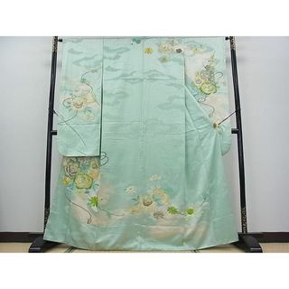 平和屋2■豪華振袖　総刺繍　貝桶花文　暈し染め　金銀糸　逸品　ea1194(振袖)