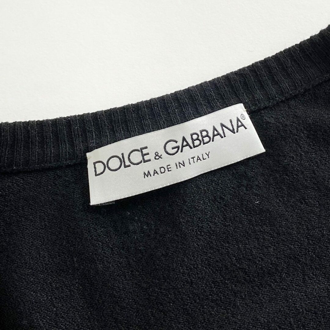 DOLCE&GABBANA(ドルチェアンドガッバーナ)の47b5 イタリア製 DOLCE&GABBANA ドルチェアンドガッバーナ 半袖ニット セーター トップス 38 ブラック ホワイト レディース レディースのトップス(ニット/セーター)の商品写真