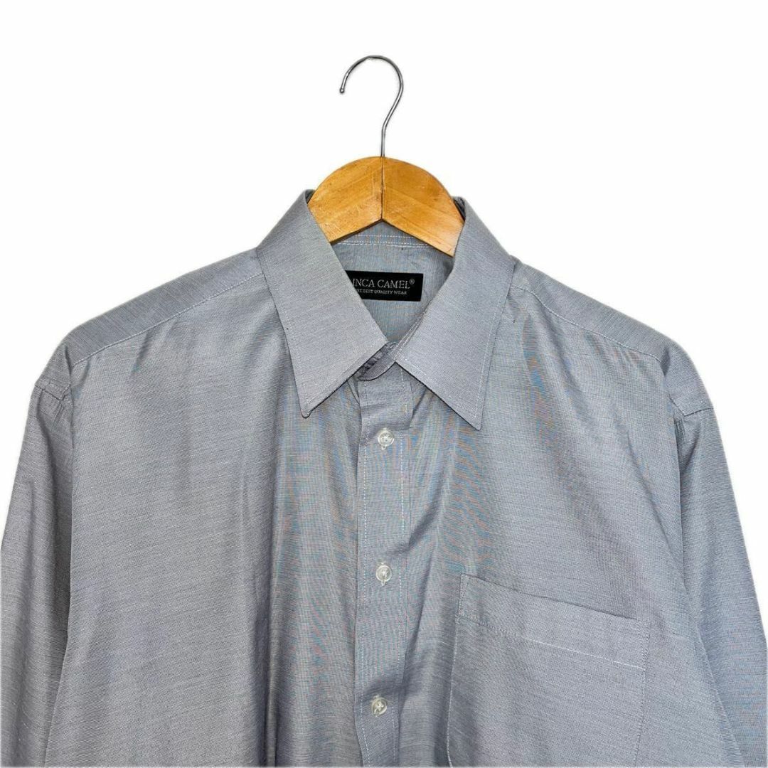 美品　INCA CAMEL 長袖 シャツ　ワイシャツ ブルーグレー美品　トップス メンズのトップス(シャツ)の商品写真