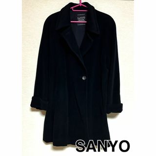 SANYO COAT サンヨーコート　ダウンコート　ロングコート　ベロアpippi