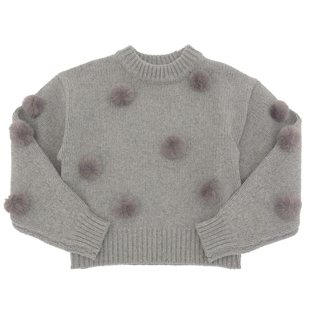 色ブラックFUR DOT KNIT TOPS