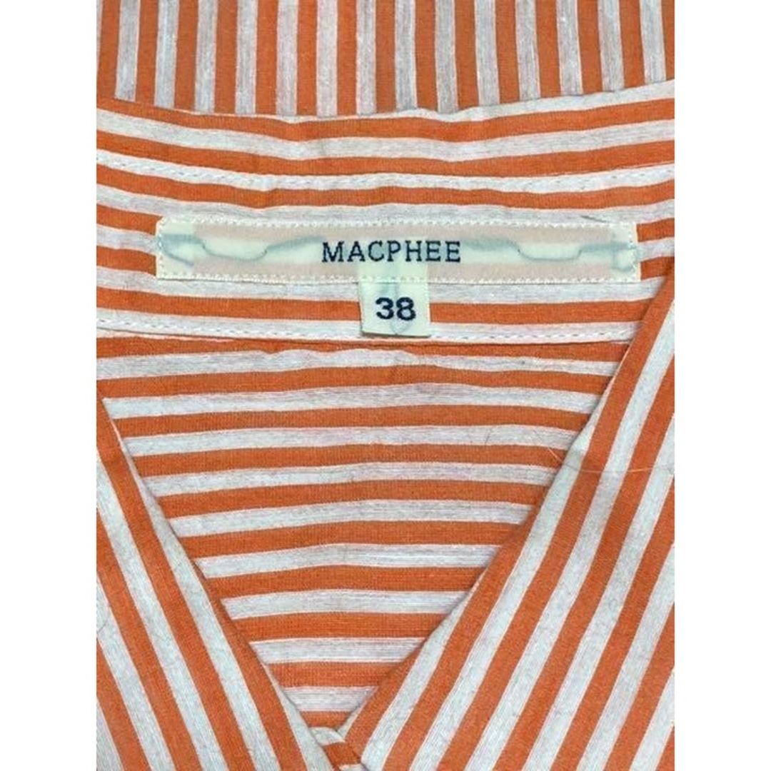 MACPHEE(マカフィー)のトゥモローランドマカフィー　シャツ　ブラウス　オレンジ　ストライプMお洒落可愛い レディースのトップス(シャツ/ブラウス(長袖/七分))の商品写真