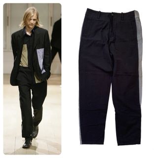 ヨウジヤマモト(Yohji Yamamoto)のヨウジヤマモトオム サイドラインパンツ 2009SS コムデギャルソンオム(スラックス)