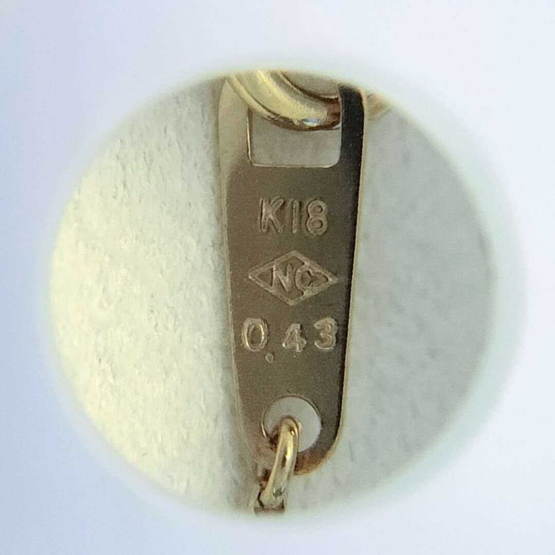 ダイヤモンド 覆輪 ネックレス K18YG 0.43ct 3.1g レディースのアクセサリー(ネックレス)の商品写真