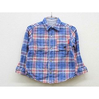 ミキハウス(mikihouse)の【春物 新入荷!】▼ミキハウスダブルB/MIKIHOUSE DOUBLE.B▼100cm リバーシブルシャツ 青系×赤×白＆グレー×白  【中古】子供服 キッズ kids  男の子 春秋冬 tops 402042(シャツ/カットソー)