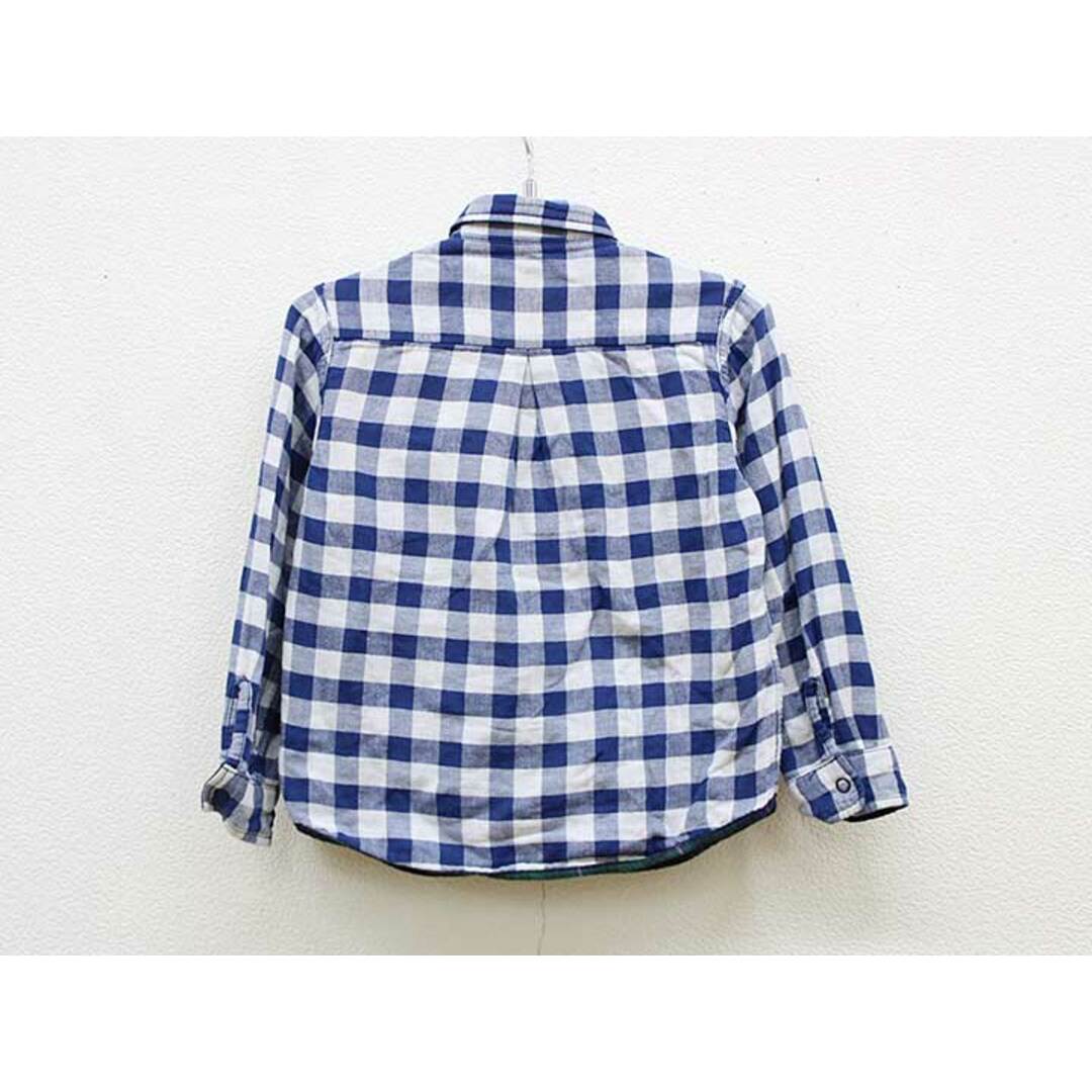 mikihouse(ミキハウス)の【春物 新入荷!】▼ミキハウス/MIKIHOUSE▼110cm リバーシブルシャツ 紺×緑×ピンク系＆青×白 【中古】 子供服 キッズ kids  男の子 春秋冬 tops 402042 キッズ/ベビー/マタニティのベビー服(~85cm)(シャツ/カットソー)の商品写真