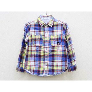 ミキハウス(mikihouse)の【春物 新入荷!】▼ミキハウスダブルB/MIKIHOUSE DOUBLE.B▼110cm リバーシブルシャツ 青×マルチ＆白×青 【中古】 子供服 キッズ kids  男の子 春秋冬 tops 402042(シャツ/カットソー)