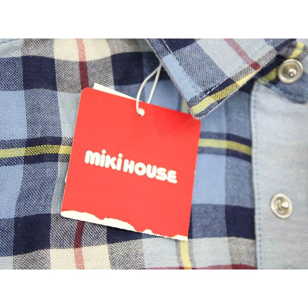 mikihouse(ミキハウス)の【春物 新入荷!】新品 未使用品▼ミキハウス/MIKIHOUSE▼120cm リバーシブルシャツ 青系×黄色×赤＆青系  子供服 キッズ kids  男の子 春秋冬 tops 402042 キッズ/ベビー/マタニティのベビー服(~85cm)(シャツ/カットソー)の商品写真