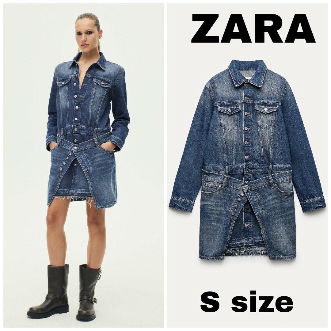 ZARA(ザラ)のZARA　ZW デニムワンピース　Sサイズ レディースのワンピース(ミニワンピース)の商品写真