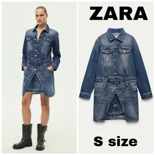 ザラ(ZARA)のZARA　ZW デニムワンピース　Sサイズ(ミニワンピース)