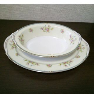 ノリタケ(Noritake)のヴィンテージ　ノリタケ　レトロ花柄　深皿＆大皿セット(食器)