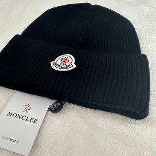 モンクレール(MONCLER)の新品未使用 MONCLER ニット帽 ビーニー モンクレール　ブラック(ニット帽/ビーニー)