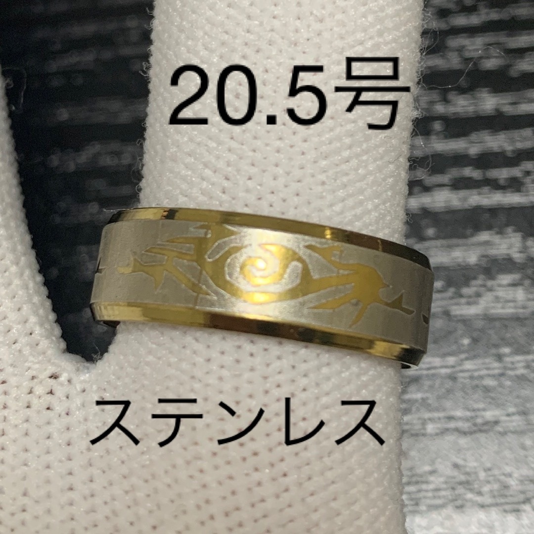 【r36】ステンレス　魔法　目玉　リング　指輪　ゴールド　20.5号 メンズのアクセサリー(リング(指輪))の商品写真