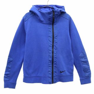 ナイキ(NIKE)のナイキ ロゴプリント 長袖 ジップパーカー L ブルー NIKE スウェット レディース 古着 【240205】(パーカー)