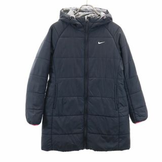 ナイキ(NIKE)のナイキ リバーシブル 中綿ジャケット M ブラック NIKE フード レディース 古着 【240205】(ダウンジャケット)