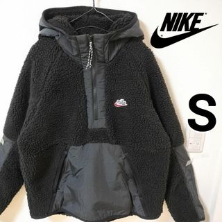 ナイキ(NIKE)のナイキ 黒 スポーツウェア ヘリテージ ボアブルゾン ボアジャケット 男性S(ブルゾン)