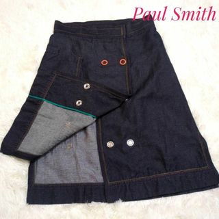 ポールスミス(Paul Smith)の美品　Paul Smith　デニム　 台形スカート 　インディゴ　現行タグ　M(ひざ丈スカート)