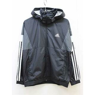 【春物 新入荷!】▼アディダス/adidas▼150cm ナイロンジャンパー/ナイロンブルゾン/ウィンドブレーカー グレー×白×黒 【中古】子供服 キッズ kids ジュニア 男の子 春秋 tops 402042