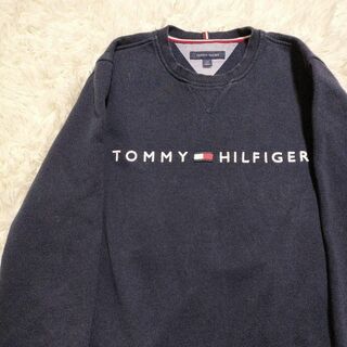 トミーヒルフィガー(TOMMY HILFIGER)の85 トミーヒルフィガー 刺繍ロゴ 刺繍ネームデザイン Lサイズ スウェット(スウェット)