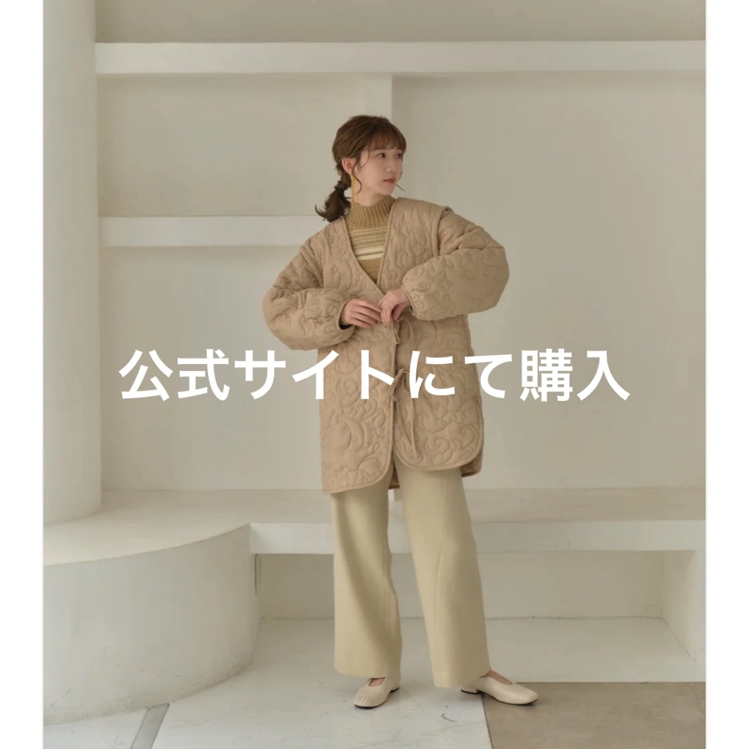 なし光沢感leaf pattern 2way quilting coat eaphi