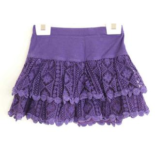 アナスイ(ANNA SUI)の【春物 新入荷!】†アナスイミニ/ANNA SUI mini†130cm インナーパンツ付スカート/ティアードスカート 紫【中古】子供服 キッズ kids 女の子 春夏秋 bottoms 402042(スカート)