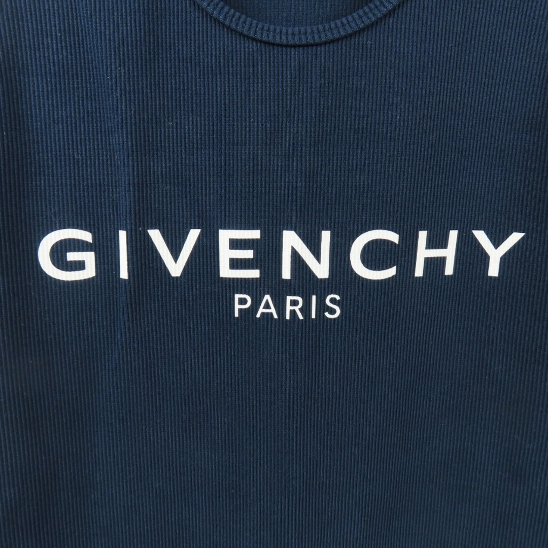 GIVENCHY(ジバンシィ)の新品同様美品 GIVENCHY ジバンシィ 2023春夏 ノースリーブ ロゴ 服 リブ タンクトップ S Uネック ワンピース コットン/ポリウレタン ネイビー レディース【中古】 レディースのワンピース(その他)の商品写真