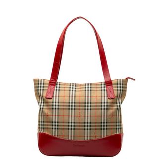 バーバリー(BURBERRY)のバーバリー ノバチェック シャドーホース トートバッグ レザー レディース BURBERRY 【228-37377】(トートバッグ)