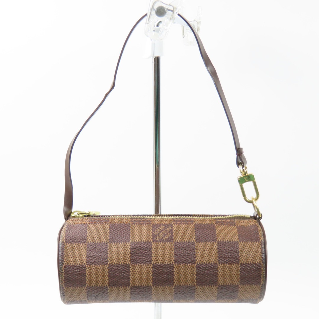 440円10万円美品 LOUIS VUITTON ルイヴィトン パピヨン付属 バッグ付属 小物入れ ダミエ ポーチ PVC エベヌ レディース