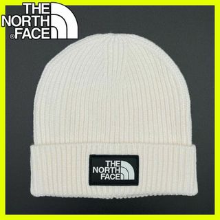 ザノースフェイス(THE NORTH FACE)のノースフェイス ニット帽 ビーニー 防寒 帽子 ボックスロゴ オフホワイト(ニット帽/ビーニー)